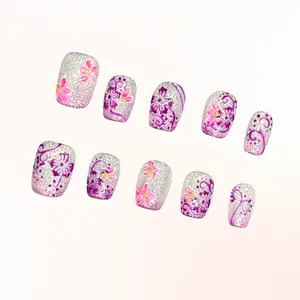 Bling by Allie LAVENDER GLITZ - 100% Handmade Press-On Nails | Resusable, Salon Quality, Long Lasting