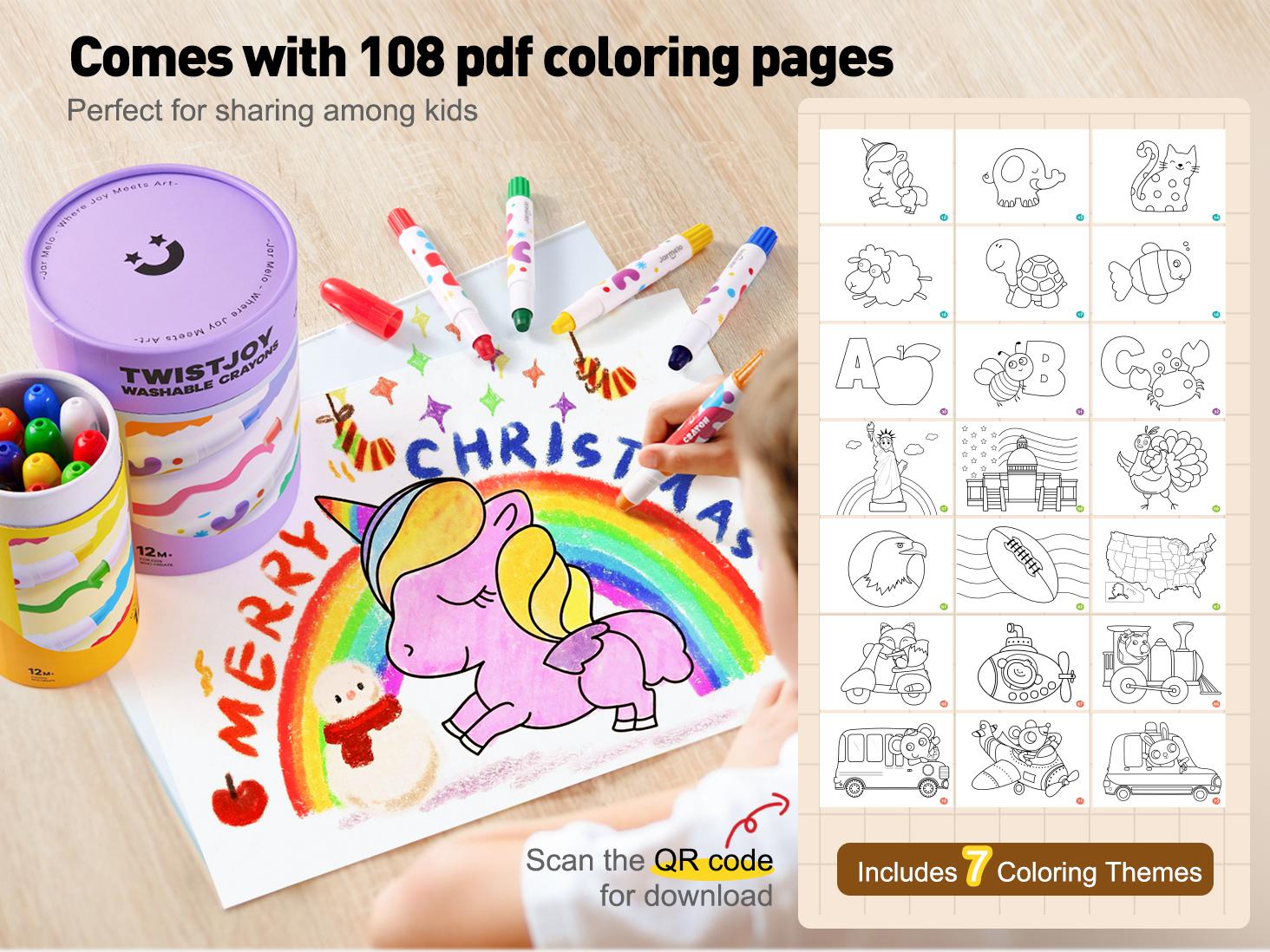 Jar Melo Jumbo Silky Crayons for Toddlers Easy Grip TwistJoy Crayons Non Toxic Washable Crayons for Kids Gifts Coloring Pencils Art Supplies Easter Gifts