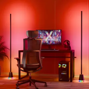 2PCS RGB Corner Floor Lamp, 57 inch Bright Standing Lamps for Bedroom with APP and Remote Modern Floor Lamp Color Changing Ambience Light with Music Sync and 16 Million Colors