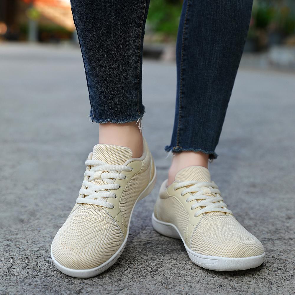 Women's Barefoot Style Slip On Sneakers with Wide Toe Box Zero Drop Sole Non Slip Lightweight Breathable Fabric Low Top Casual Trainers Perfect for Beach Outdoor Activities Walking Running