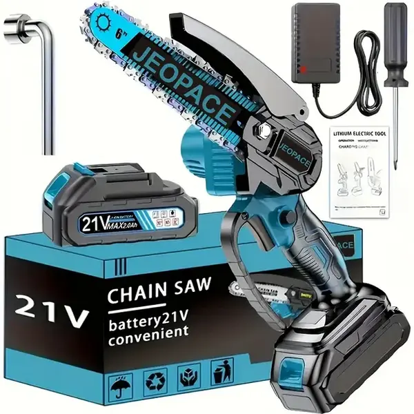 Mini Cordless Chainsaw, 6-Inch Handheld Electric Chainsaw for Tree Trimming and Pruning