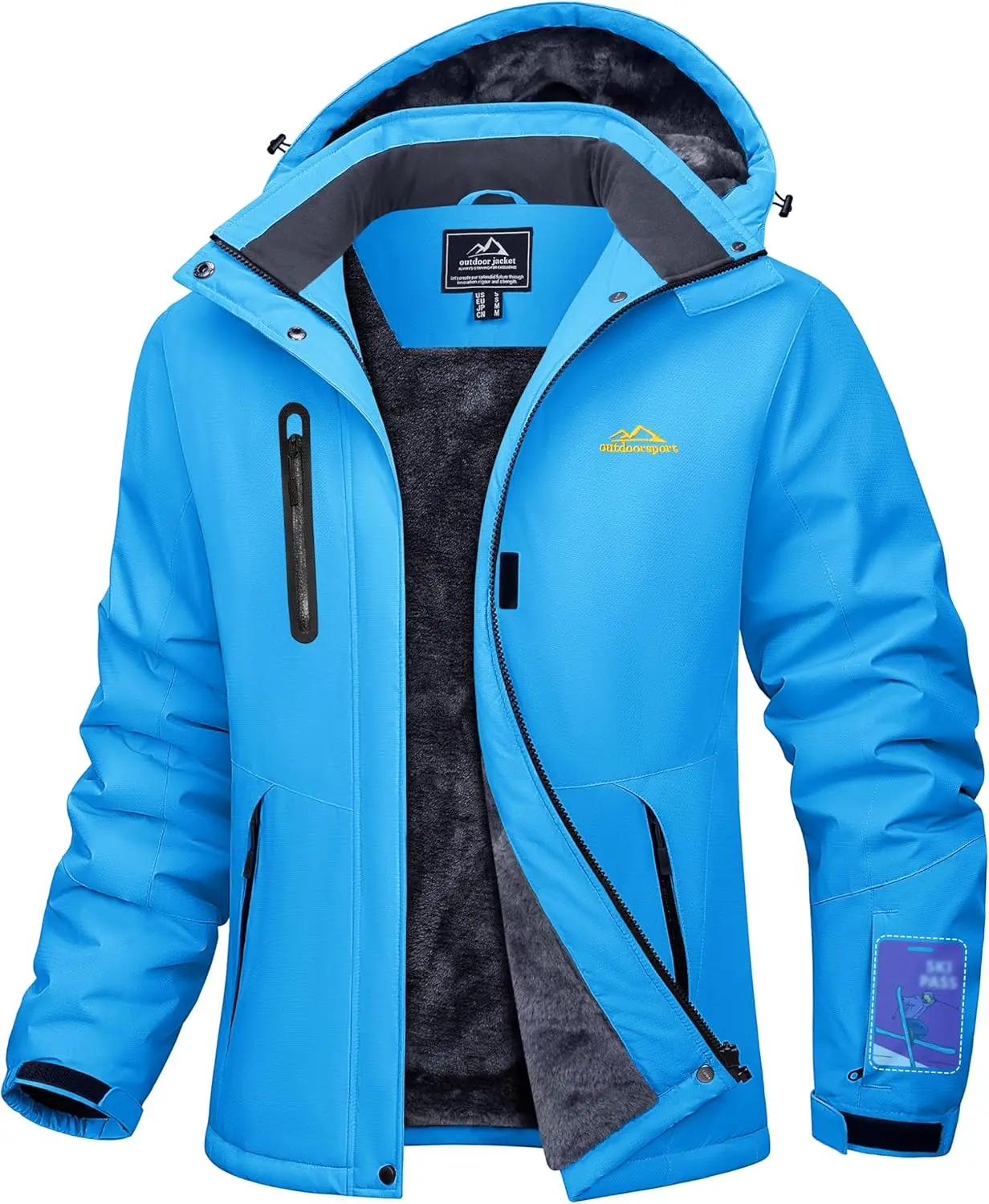 Cotrasen Women's Winter Coats Waterproof Insulated Snow Ski Jacket Hood Fleece Lined Warm Mountain Snowboarding Windbreaker