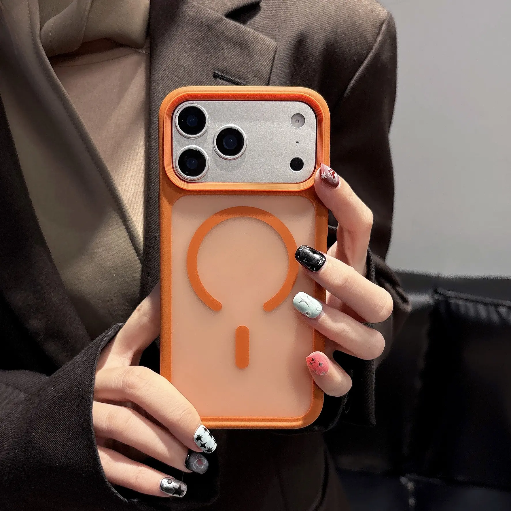 BUY 1 GET 1: 1 CASE + 1 SCREEN PROTECTOR  Magnetic Slim Matte Phone Case Clean Skin Feel Strong Magnetic Ring for iPhone 12-17 iPhone16E Orange Blue Black Grey Colors