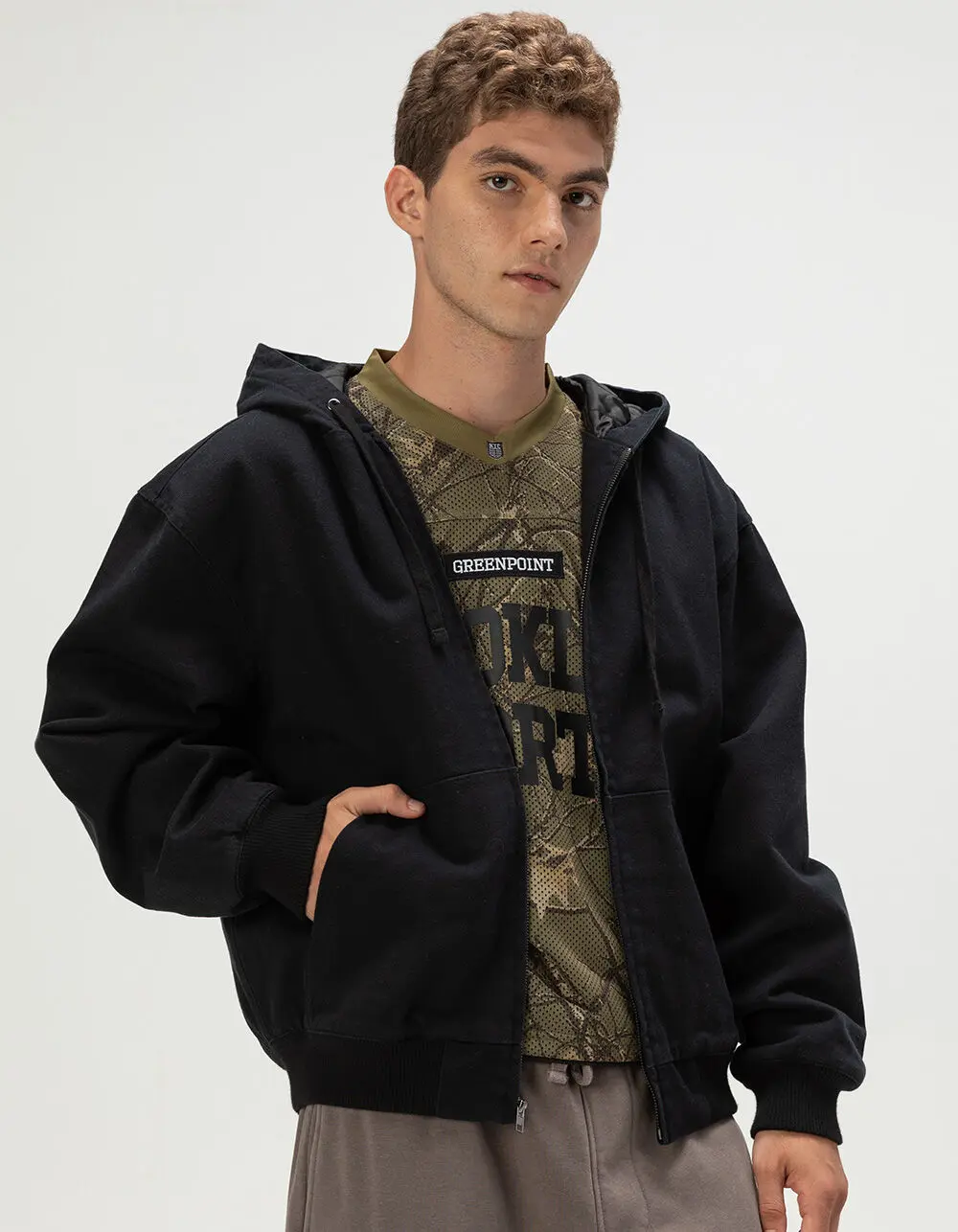 RSQ Mens Oversized Hooded Twill Jacket RSQ Mens Oversized Hooded Twill Jacket