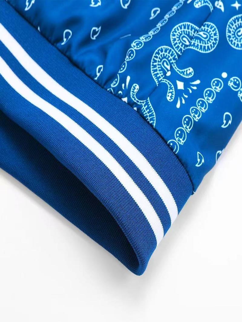 Men's Casual Cashew Flower Varsity Jacket, Vintage Lightweight Bomber Baseball Collar Jackets, Classic Fabric, Men's Fashion Stylish, Men's jackets, Streetwear, Men's Clothing Halloween Gifts