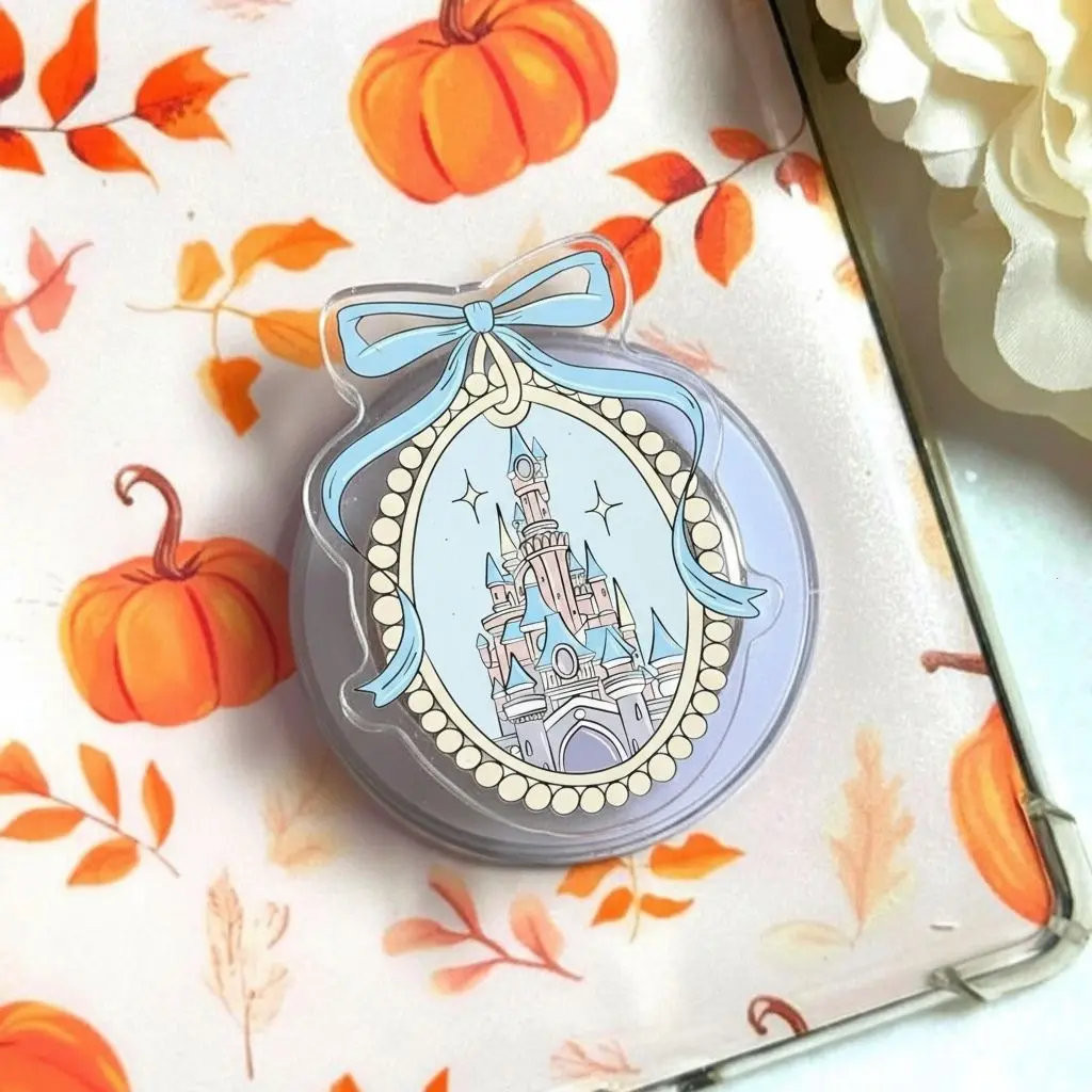 Fairytale Castle Phone Grip/Kindle Grip Pastel Princess Aesthetic MagSafe Holder, Cute Fantasy Floral Phone Stand, Dreamy Coquette Mobile Accessory