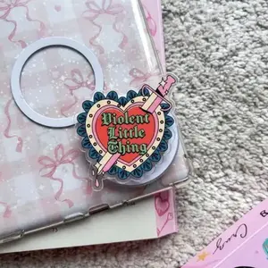 Violent Little Thing Phone Grip, Heart & Sword Phone Holder, Fantasy Kindle Popgrip, Book-Inspired Holder magnetic mount accessories Foldable Wireless pop socket