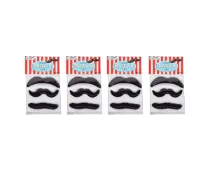 3.5 Inch Mustaches 4 Packs of 3 Mustaches 12 Total Party Event Props Masks Party Supplies Party Favor Fun Playful Accessories for Costume Parties Halloween Themed Events School Plays and Dress Up Activities