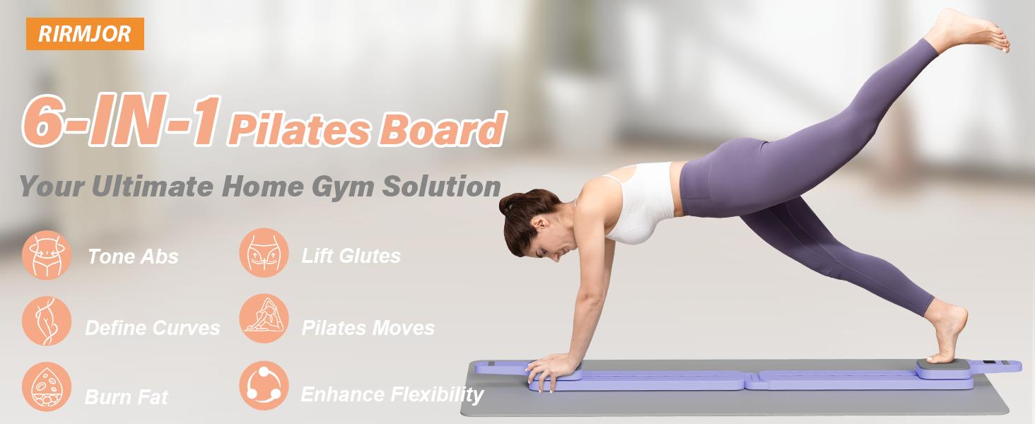 Multi-functional Pilates Board,Home Fitness Reformer for Abdominal Core Strength Training Foldable Lightweight Efficient Fitness Equipment