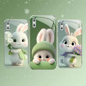 Cute Bunny Phone Case – Easter Spring Green Rabbit Design Cover for iPhone X — 975