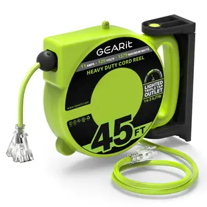 14AWG Retractable Cord Reel with Ceiling Mount, 45 Feet