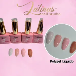 Latinas Nail Studio Clear Builder Gel/ liquid Polygel  for Nails 12ml Nail Strengthener in a Bottle Nail Extension Build Gel Soak Off Long Lasting UV Gel Base Coat Top Coat Needed