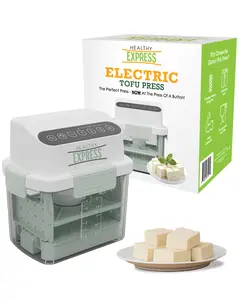 Healthy Express Electric Tofu Press - Your Perfect Press, Now at the Touch of a Button - Adjustable Firmness Levels - 10 minute Hands Free Water Removal - Dishwasher Cleanup