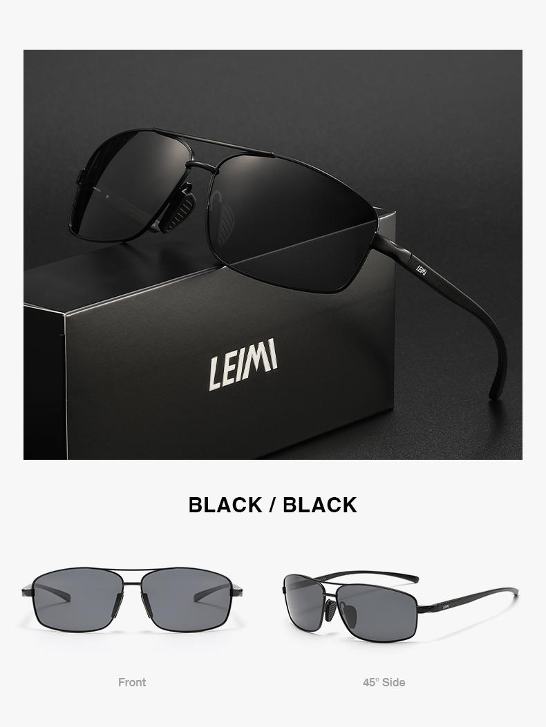 LEIMI Mens Polarized Sunglasses for Men Driving Rectangular  display picture 2