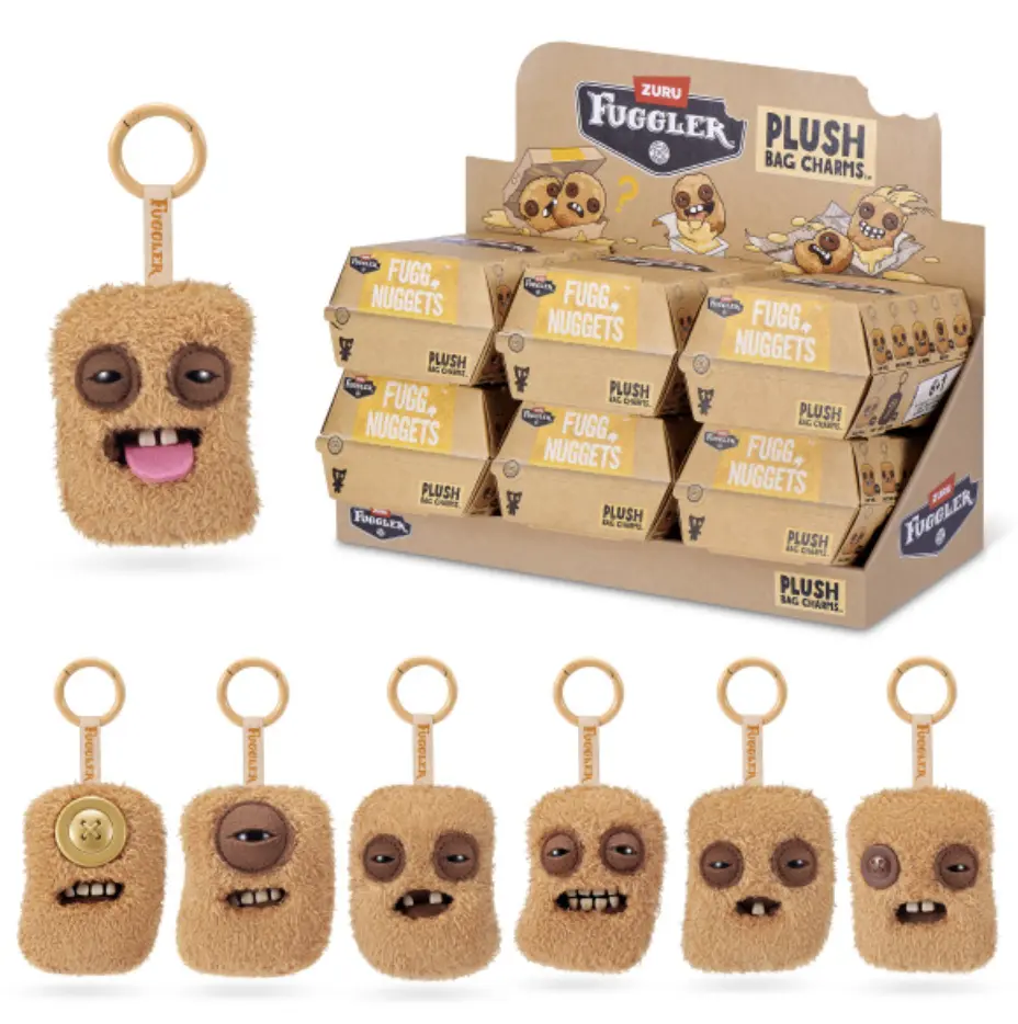 Fuggler Fugg Nuggets 3.5 Inch (6 PACK) by ZURU, Yes, Collectible Figures, Plush Bag Charms, 5 Inch / 12 Cm