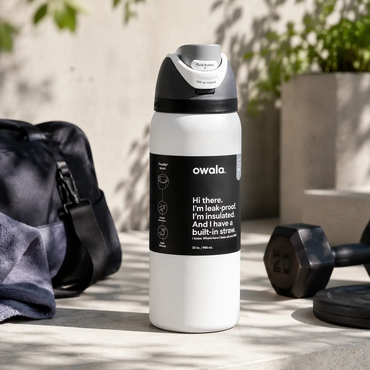 32oz Portable Stainless Steel Vacuum Insulated Water Bottle with Straw, Leakproof Carry Handle Tumbler for Gym, Outdoor Activities
