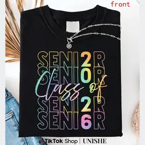 Cotton Short Sleeve Tee for Class of 2026 Seniors – Graduation Shirt