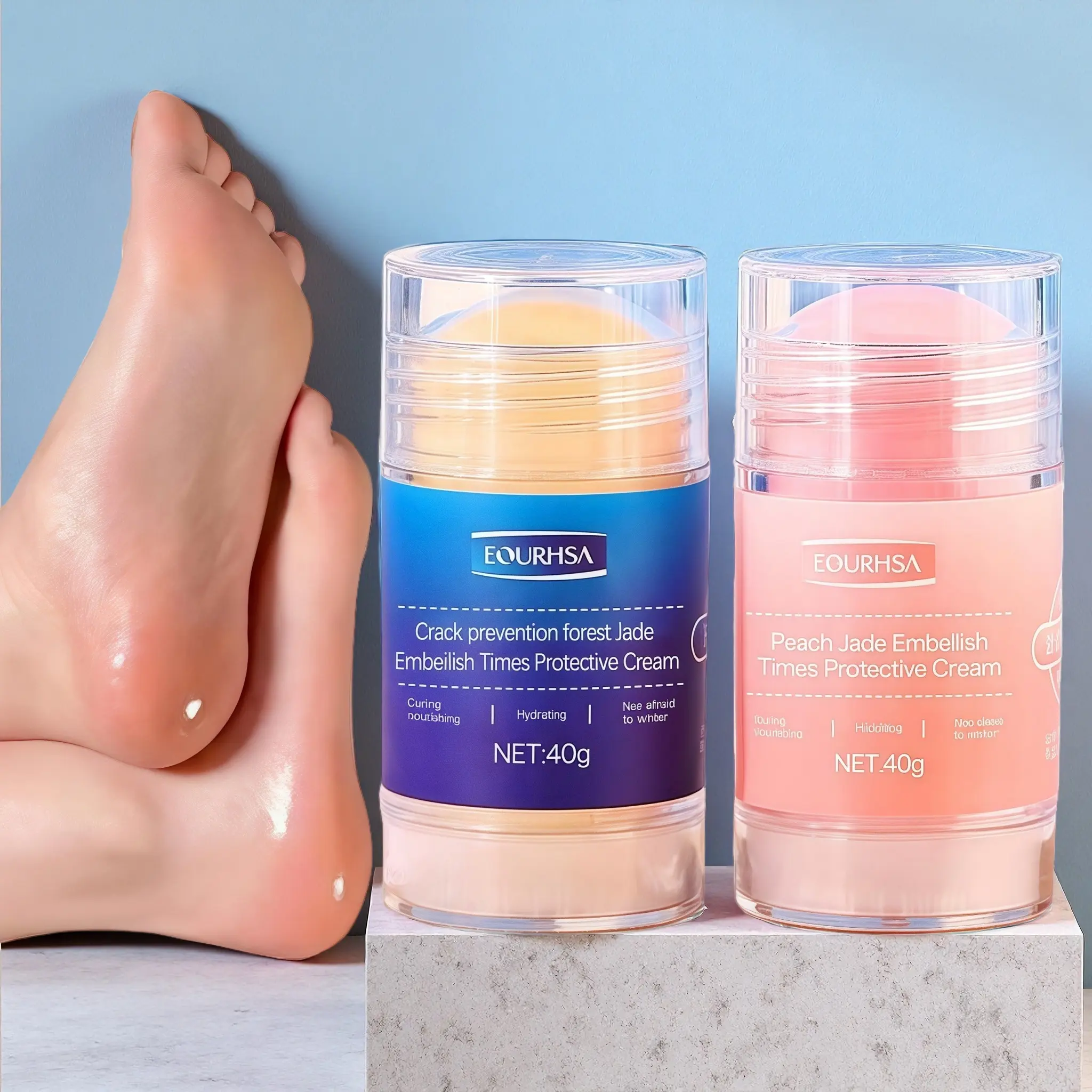 (Buy one get one free) Foot care cream, deeply moisturizing, quickly absorbed, nourishing dry skin, removing dead skin, suitable for feet, knees and elbows, 40 grams