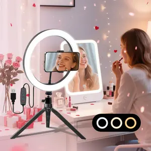 12" Video Light with 7.48" Stand - LED Selfie Ring Light for Phones & Cameras - Adjustable for Makeup/Live Stream/Photography/TikTok - Valentine's Day & Winter Glow Makeup Lighting SuperBowl