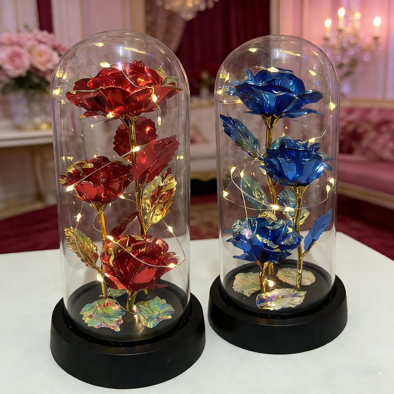 Classic Gifts LED Everlasting Rose Flower & 3D Rose Series Crystal Décor Collectibles,Eternal Romantic Creative Gifts for Women - Valentine's,Day Mother's Day, Birthday, Memorable Dates luxury valentines Gifts for Her Perfect gift Surprise Idea for LOVE