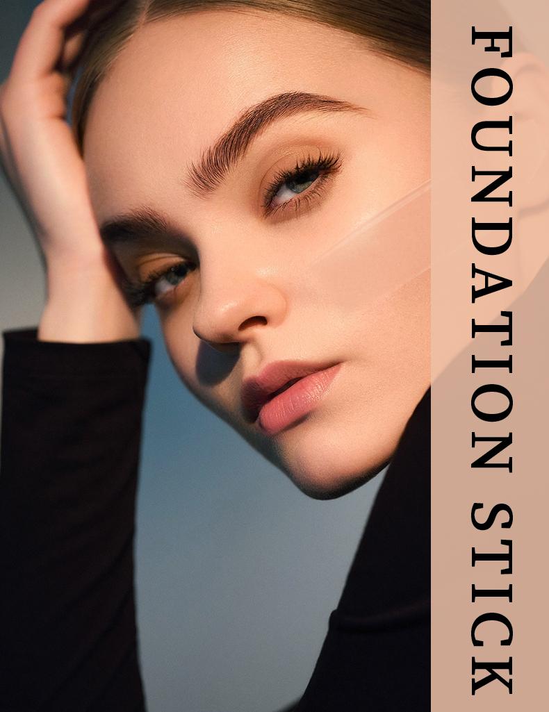 2-in-1 Concealer Stick with Brush WheatShade Waterproof Flawless Coverage Hydrating Longwearing Foundation for Women & Girls Makeup Lightweight Matte