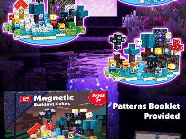 200PCS Magnetic Blocks with Light Blocks - Magnetic Blocks for Kids Ages 4 5 6 7 8 9 10, Magnetic Building Cubes, Magnetic Building Block, Birthday Gifts for 3-10 Years Old Boy Girls, STEM Toy