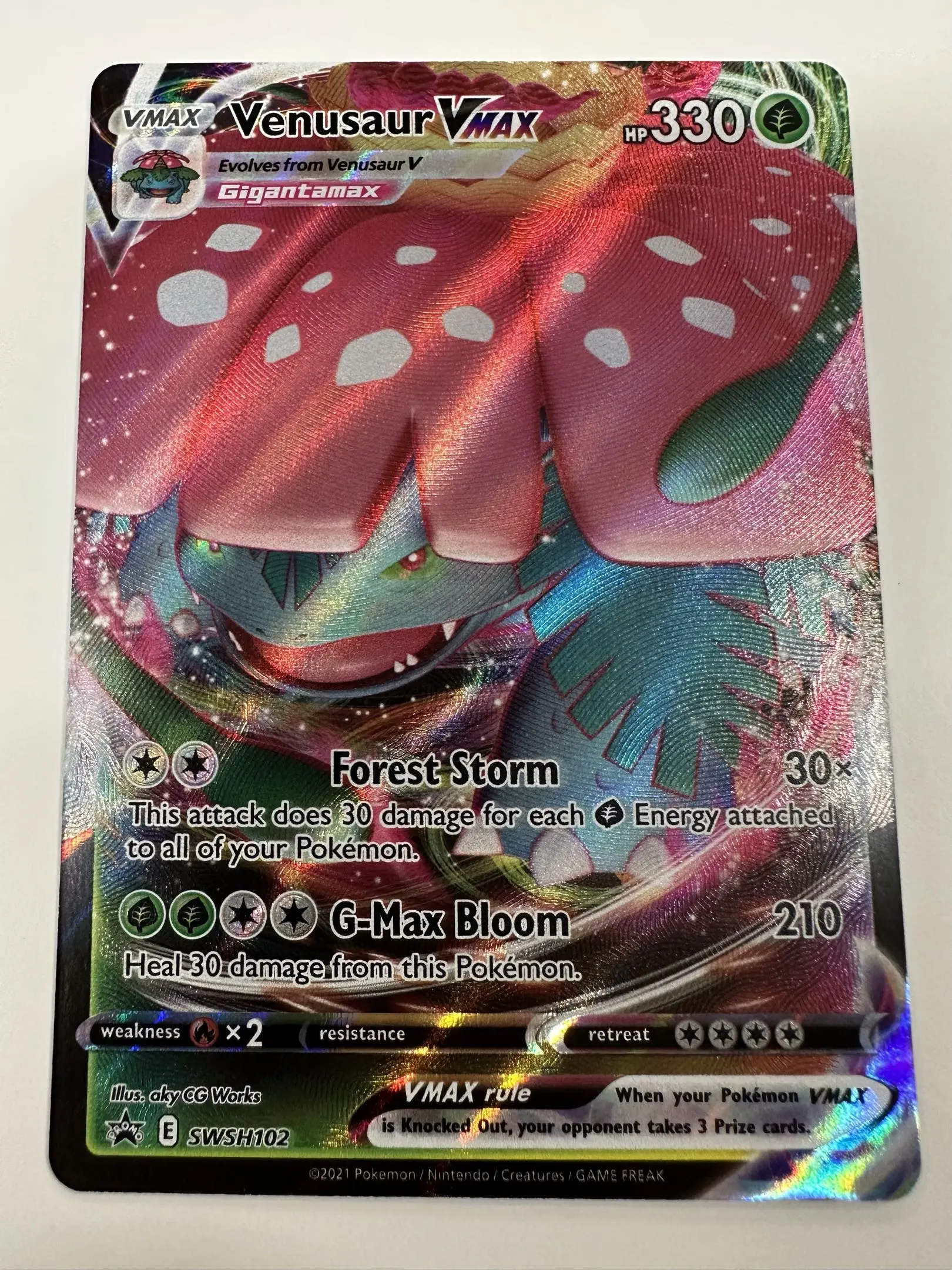 gigantamax venusaur pokemon card 2021 Swsh Black Star Promo VMAX Fa Grass Poison Powder (60) Your opponents Active Pokmon is now Poisoned Gigantamax Venusaur Pokemon Registered Same