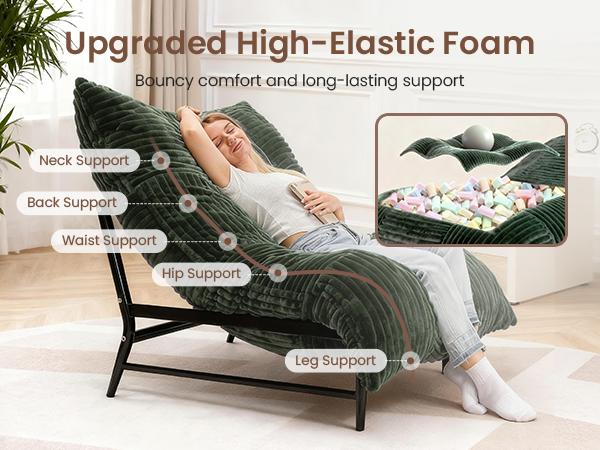 【versatile】Oversized Bean bag chair lazy sofa with base, 4 in 1 Convertible Bean Bag Couch with Base, Comfy Boneless Couch, soft and Comfortable Recliner Sofa Bed with Removable Upholstery for Living Room, or Bedroom
