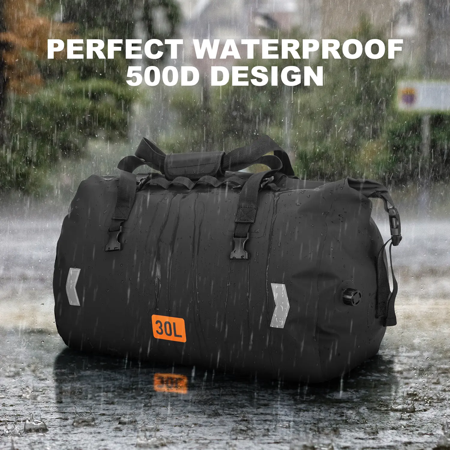 Lightbiz Unisex 30L Lightweight Yet Strong Heavy-Duty Waterproof Motorcycle Saddlebags - Multi-Compatibility Luggage for Long-Distance Touring & Daily Riding, with Tool Kit Storage, Fits Tail, Side & Saddle, Motorcycle Daily Riding