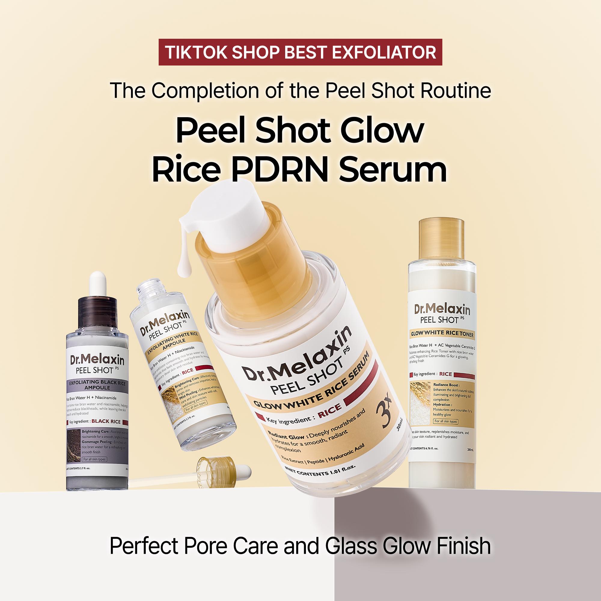 [Dr.Melaxin Official] The Ultimate Exfoliating Glow Rice Routine Set Exfoliating Glow Rice Peel Shot Facial Cleanser Pore Care Serum Skin Repair Care
