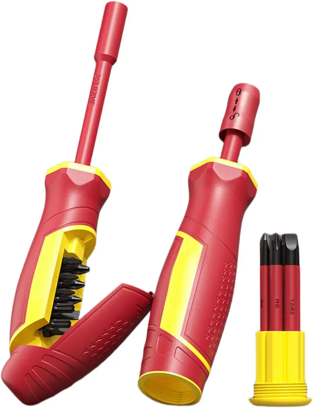 GJANSH Insulated Screwdriver Kit with 11Pcs Interchangeable Magnetic Bits, Hand Tool for Electric Maintenance