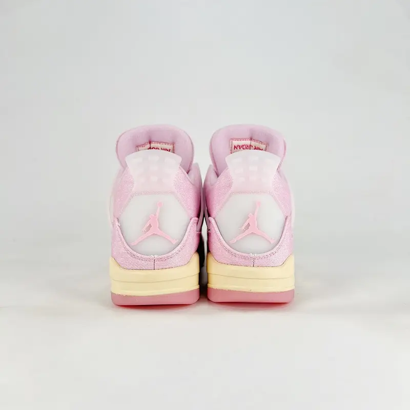 High-top retro basketball suede sneakers with shock-absorbing air cushion midsoles for all-day soft lightweight comfy wear, premium pastel blush pink matte suede upper paired with breathable perforated mesh panels and creamy vintage yellow rubber outsole