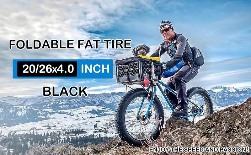 Hycline Fat Bike Replacement Tire: 20x4.0/26x4.0 Inch High-Performance Wear-Resistant Folding MTB Bicycle Tires, All-Terrain High-Density for Street or Trail Riding