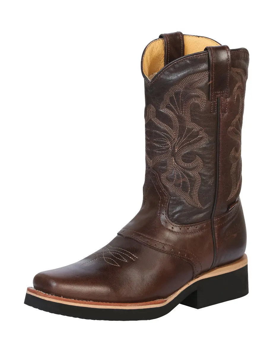 Establo Men’s Rodeo Work Boot - Rustic Leather in Brown Dallas    33557