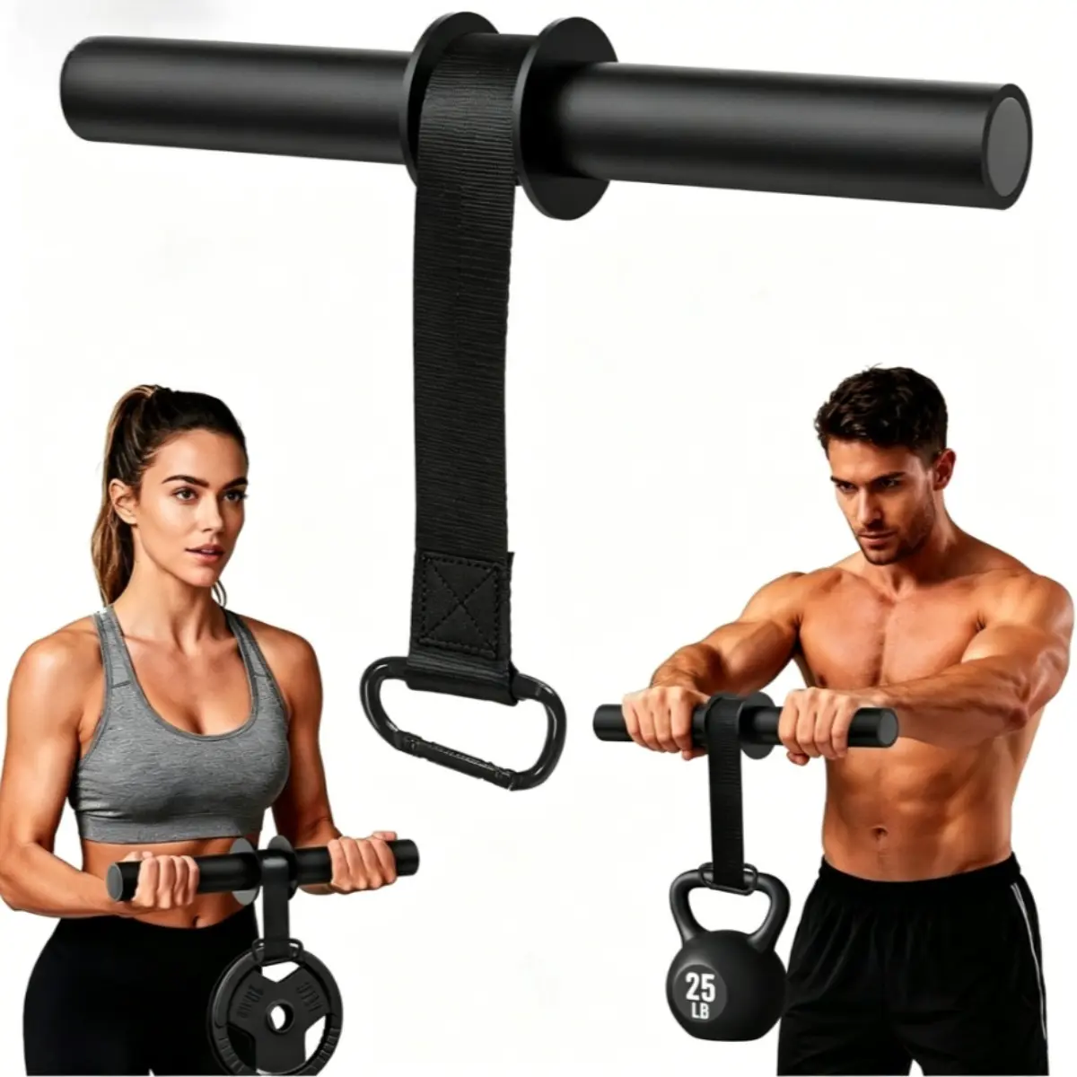 Wrist Roller Forearm Trainer - Unisex Compact Hand Grip Strengthener, Portable Gym Accessories, Fitness Equipment, Weight Lifting Rope Bar for Beginner Home Workouts, Training Roller, Universal Fit, Functional, Adults Of All Ages, Easy To Assemble, Gym Tr