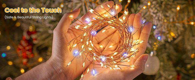 Fairy Lights Battery Operated, 4Pack Total 480LED 40FT Battery Operated Christmas Lights with Timer, Waterproof Starry Firefly Light for DIY Wreath Indoor Outdoor Christmas Decorations