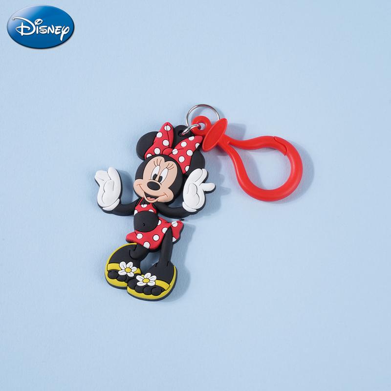 Disney Mickey Keychain 1PC Official License 3D Cute Novelty Figurine Bag Clip Charms Anime Figure Keychain Collector Keyring Backpack Decor Durable PVC Rubber Gift
