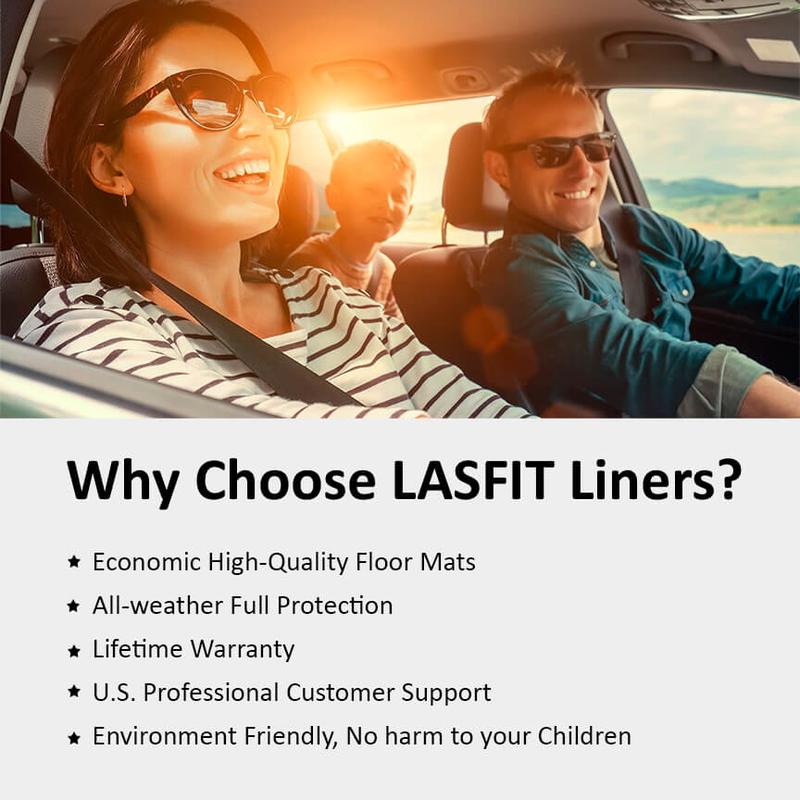 LASFIT Floor Mats Fit for 2013-2018 Dodge Ram 1500/2500/3500 Crew Cab, 2019-2022 Ram 1500 Classic Crew Cab All Weather Custom Fit Car Floor Liners 1st & 2nd Row, Black