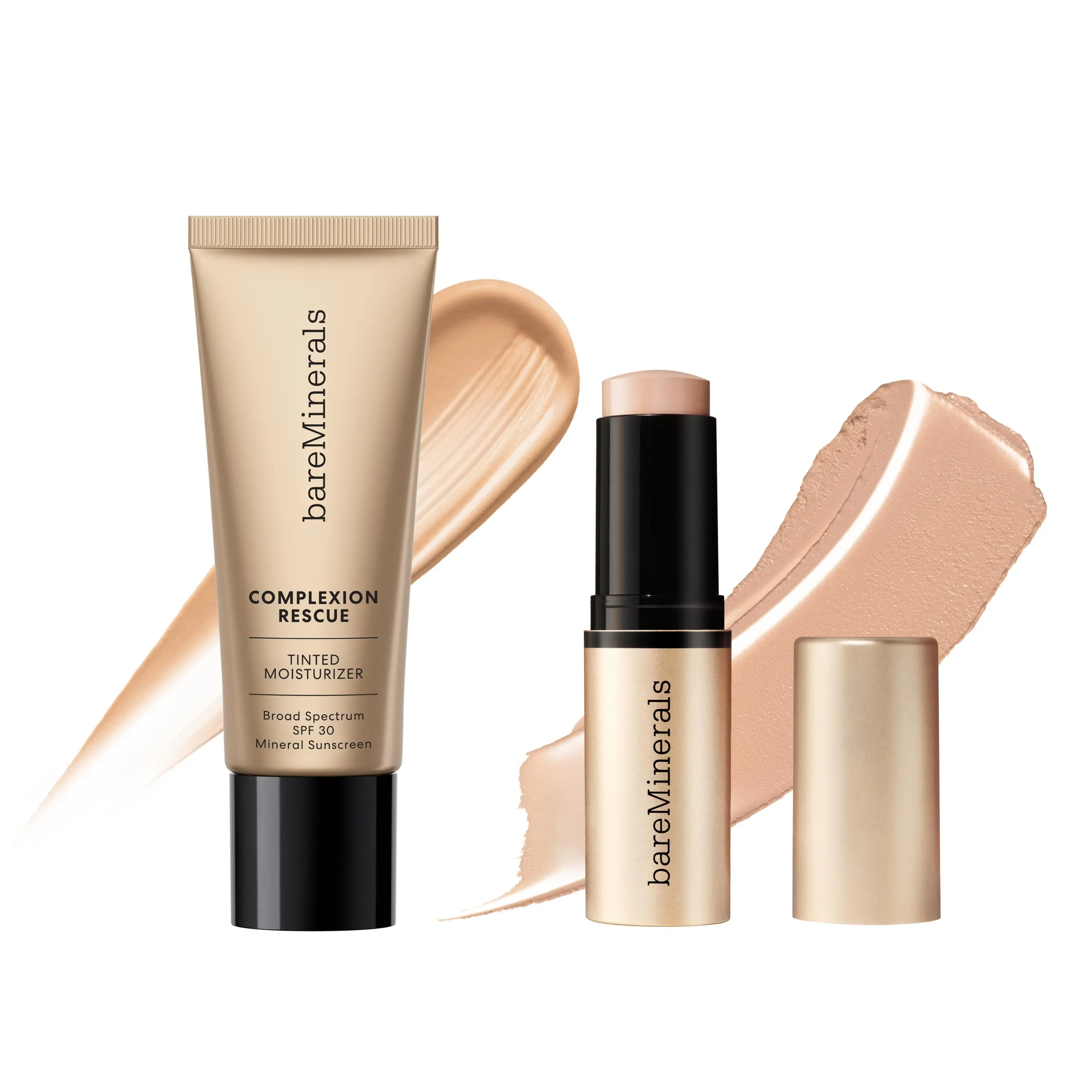 bareMinerals Complexion Rescued Bundle: Tinted Moisturizer SPF 30 + Skin Tint Stick Duo - Fair to Light Medium skin tones - Light Coverage Foundation Bundle