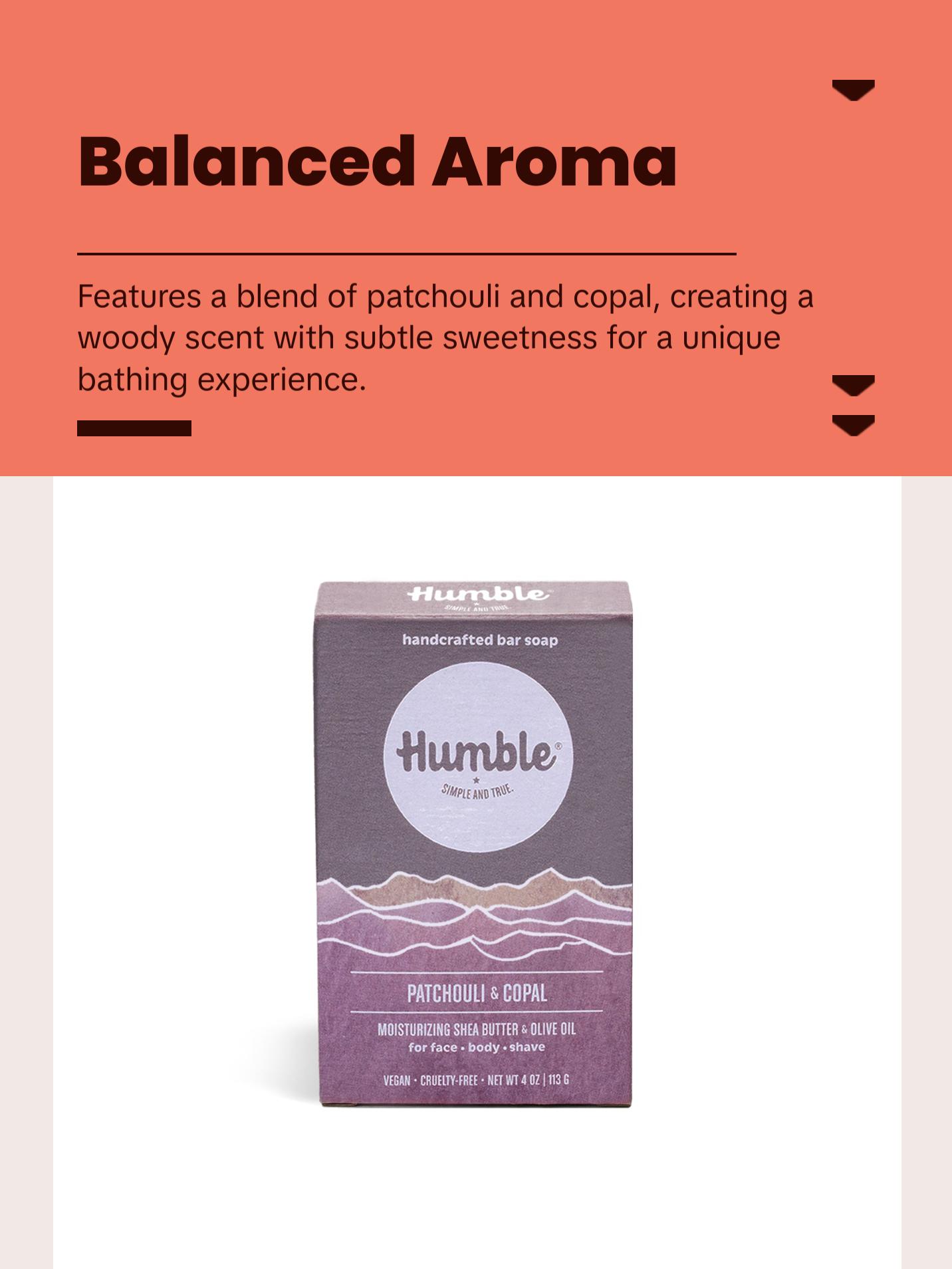 Humble Brands Moisturizing Patchouli & Copal Bar Soap