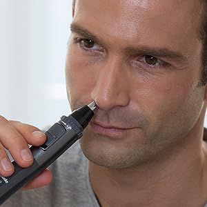 Panasonic ER-GN30 Nose Hair and Ear Hair Trimmer with Dual-Edge Blade Design, Vortex Cleaning System and Comfortable Grip Noise Hair Clipper