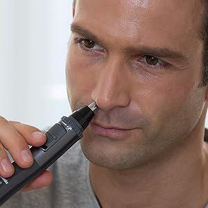 Panasonic ER-GN30 Nose Hair and Ear Hair Trimmer with Dual-Edge Blade Design, Vortex Cleaning System and Comfortable Grip Noise Hair Clipper