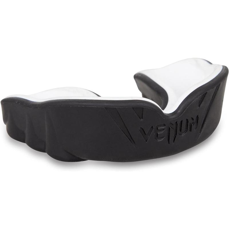 Professional Sports Mouthguard with Custom Fit Technology - Advanced Gel Frame - Shock Absorption System - Breathing Channel Design - Dual Layer Protection - Black and White - Boxing MMA Martial Arts Football Basketball