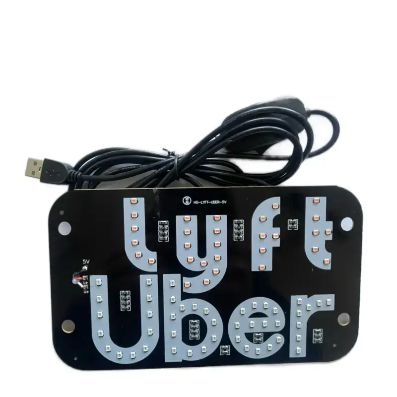 Uber LED Taxi Light Sign – Dual  lyft  Color Blue & Pink, USB Powered with On/Off Switch, Suction Cup Mount for Windshield