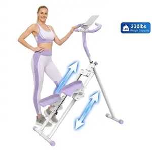 Fitness Stair Stepper w/ Handlebar, Extended Step Range Climber Machine for Legs & Core Workouts, Home Workout Equipment