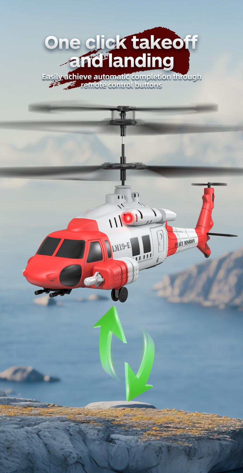 BRRRRT Multifunctional Remote-Controlled Helicopter with Firing Projectiles Six-axis Gyroscope One-touch Takeoff Landing Speed Adjustment Extended-range 2.4G Remote Control Stationary Hovering LED Lighting Effects Perfect Christmas Gift for Children