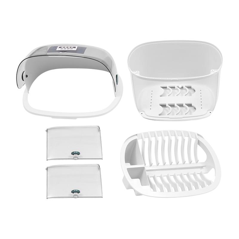 with Lid Cover and Drain Board Kitchen Plate Cup Dish Drying Rack Tray Cutlery Dish Drainer Organiser Insert Installation Mount Rubber