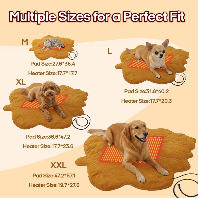 Vagascape Heated Pet Pad for Dogs & Cats – 7-Layer Safety Design, Auto Overheat Protection, Chew-Resistant Cord, Waterproof & Machine Washable, Ideal for Indoor & Outdoor Use Shaped Beds