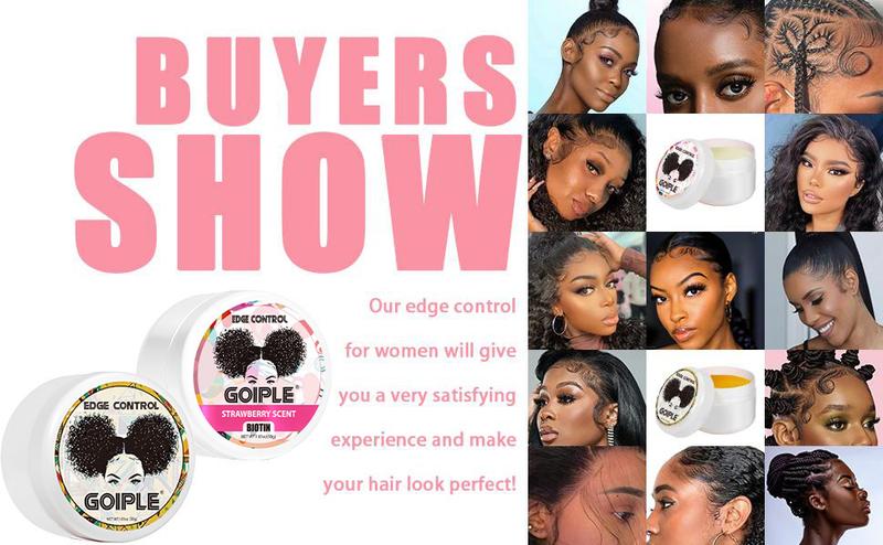 Edge Control Wax 2 Counts 30g for Women - Strong Hold, Non-Greasy, Smooth Edges, Strawberry and Pineapple Curl Defining Mousse Gel