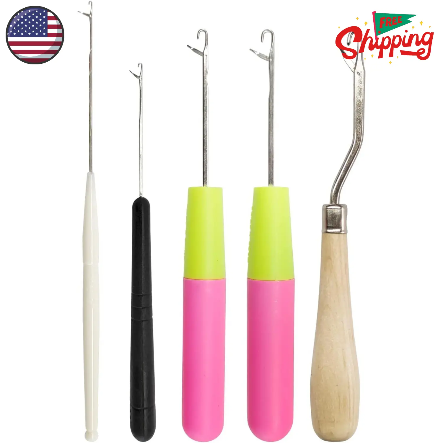 5PCS Latch Hook, Different Sizes Small Crochet Hooks Needle 5PCS Latch Hook, Different Sizes Small Crochet Hooks Needle